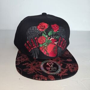 Heartbreaker Top Level Snapback Hat Black One Size Adjustable Embroidered NWT